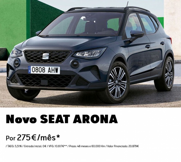 SEAT Arona Easy Auto - Por 275€/Mês