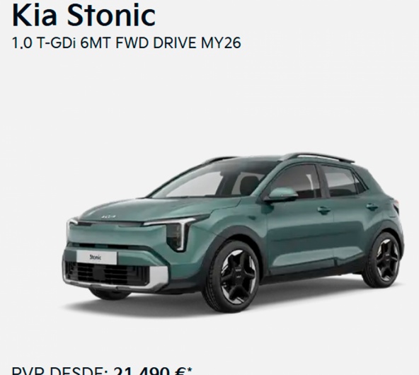 Kia Stonic 1.0 T-GDi 6MT FWD DRIVE MY26 desde 21.490 *