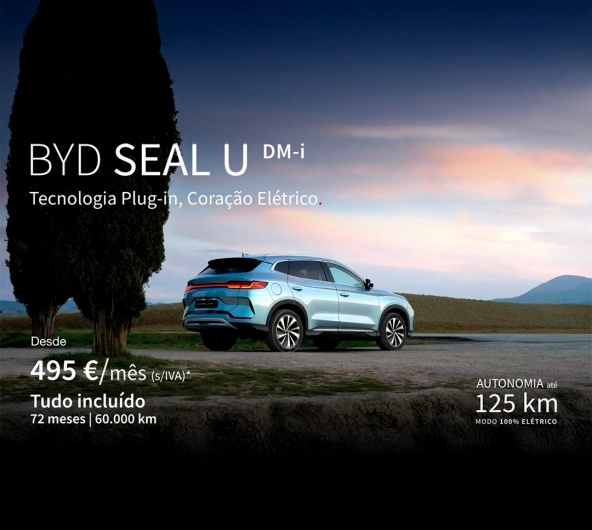 BYD SEAL U DM-I desde 495€ / Mês + IVA BYD SEAL U DM-I desde 495€ / Mês + IVA