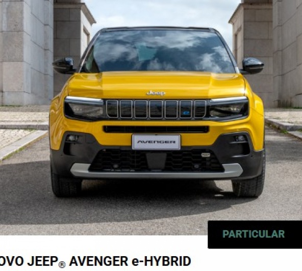 NOVO JEEP® AVENGER E-HYBRID DESDE 199€/MÊS NOVO JEEP® AVENGER E-HYBRID DESDE 199€/MÊS