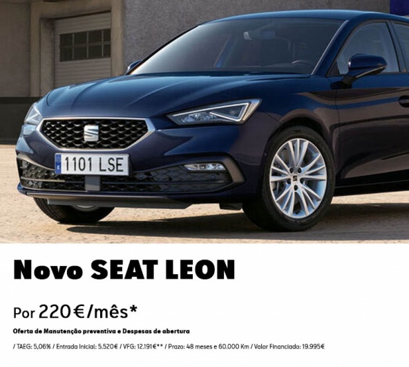 SEAT LEON Easy Auto - Por 220€/Mês SEAT LEON Easy Auto - Por 220€/Mês