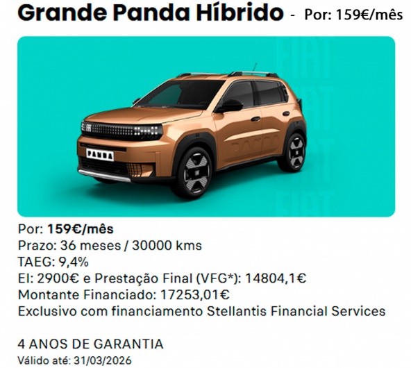Fiat Grande Panda H�brido Por: 159�/m�s