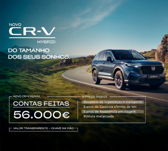 NOVO HONDA CR-V e:HEV por 56 000€ NOVO HONDA CR-V e:HEV por 56 000€
