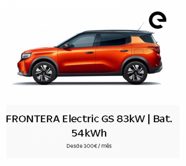 Renting Particulares FRONTERA Electric GS 83kW | Bat. 54kWh  Desde 300� / m�s