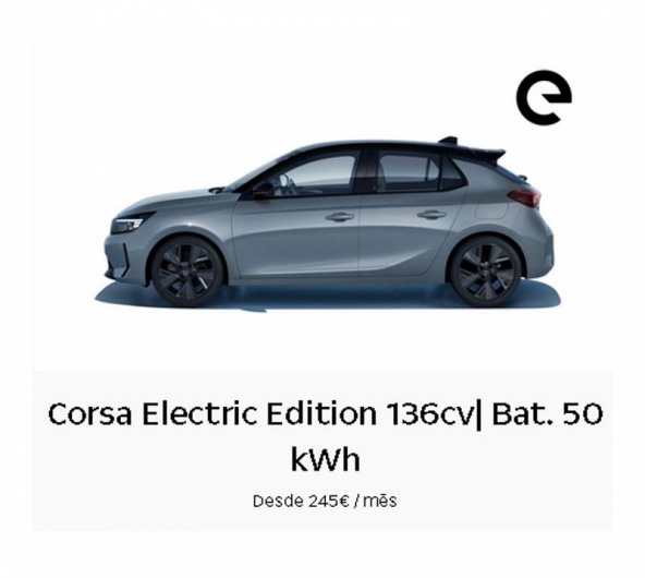 Renting Particulares Corsa Electric Edition 136cv| Bat. 50 kWh  Desde 245� / m�s