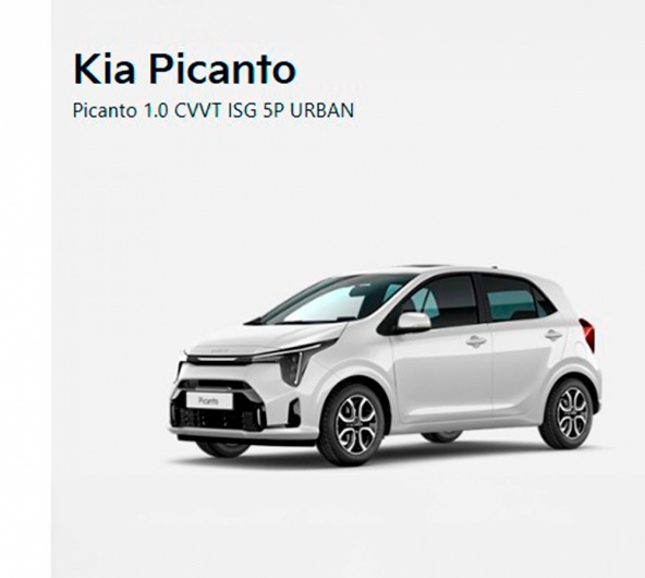 Kia Picanto Picanto 1.0 CVVT ISG 5P URBAN Desde: 159€ Mês Kia Picanto Picanto 1.0 CVVT ISG 5P URBAN Desde: 159€ Mês