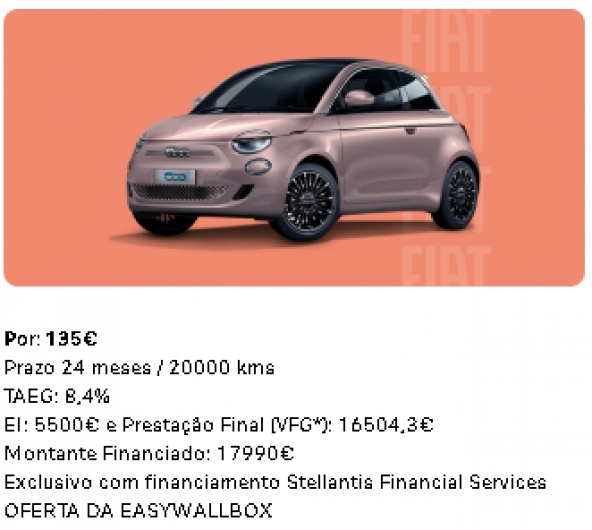 500e 100% ELÉTRICO Por: 150€ 500e 100% ELÉTRICO Por: 150€