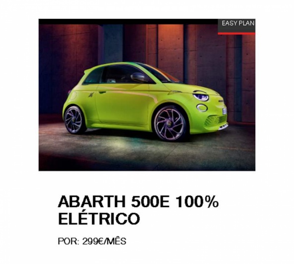EASY PLAN - ABARTH 500e 100% EL�TRICO Por: 299�/m�s + IVA*
