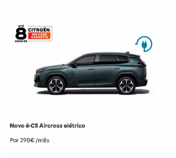 Novo �-C5 Aircross el�trico Por 290� /m�s*
