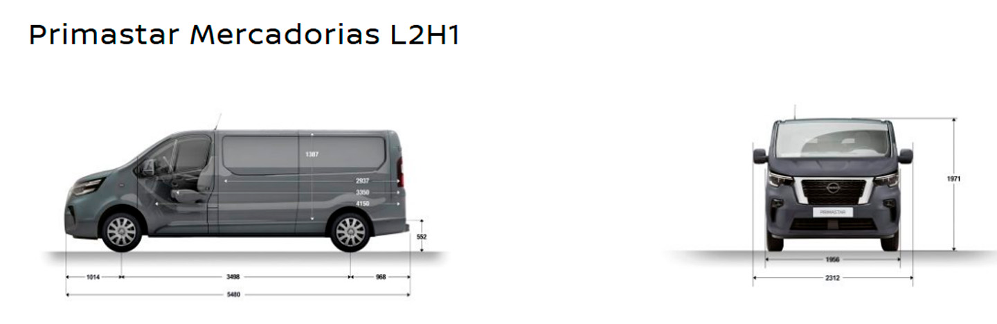 Dimens�es Nissan Primastar 2
