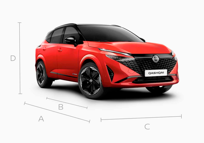 Dimens�es gerais Nissan Qashqai