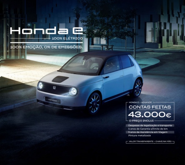 Novo Honda e - 100% Elétrico