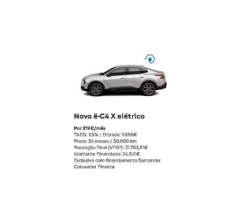 SIMPLY DRIVE - Novo ë-C4 X elétrico Por 219€/mês SIMPLY DRIVE - Novo ë-C4 X elétrico Por 219€/mês