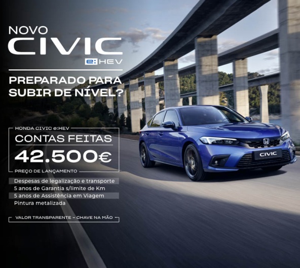 Novo Honda Civic e:HEV - Faça já a sua reserva