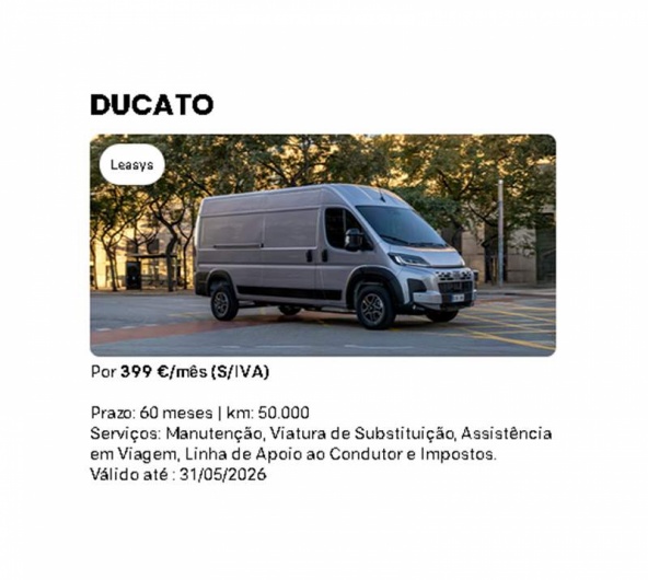 Leasys -  DUCATO Por 399 �/m�s (S/IVA)