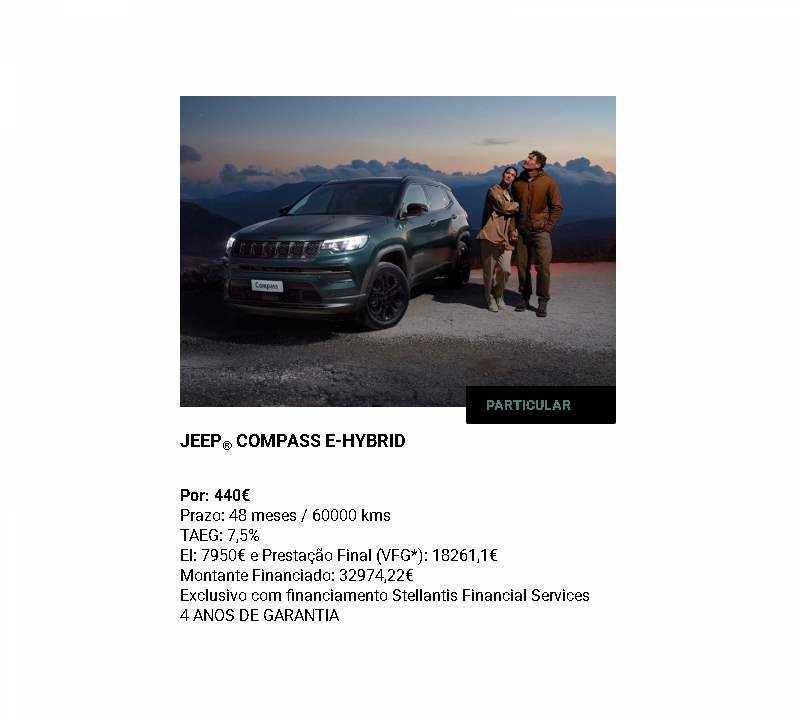 JEEP® COMPASS E-HYBRID Por: 440€* JEEP® COMPASS E-HYBRID Por: 440€*