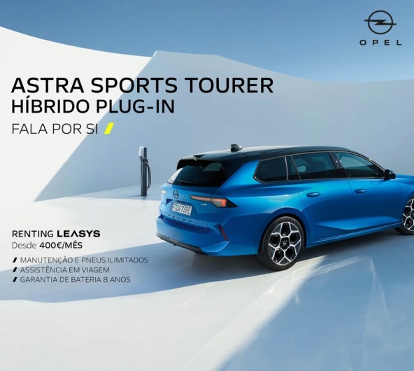 Novo Astra Sports Tourer Híbrido Plug-in - Desde 400€/Mês
