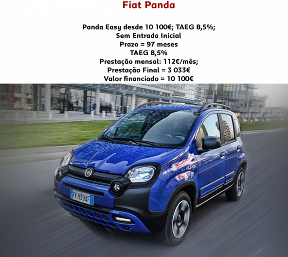 Fiat Panda a partir de 112€/mês Fiat Panda a partir de 112€/mês