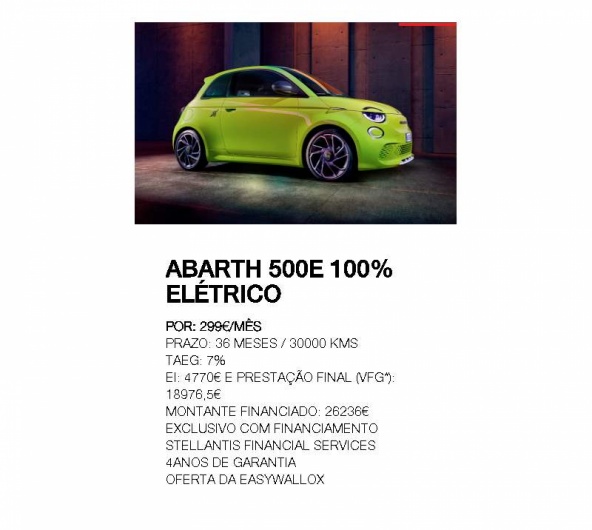 ABARTH 500e 100% EL�TRICO POR 299� / M�S