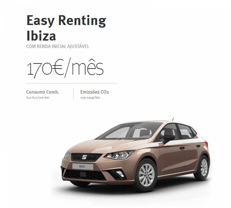 SEAT Ibiza Easy Renting - 170€/mês SEAT Ibiza Easy Renting - 170€/mês