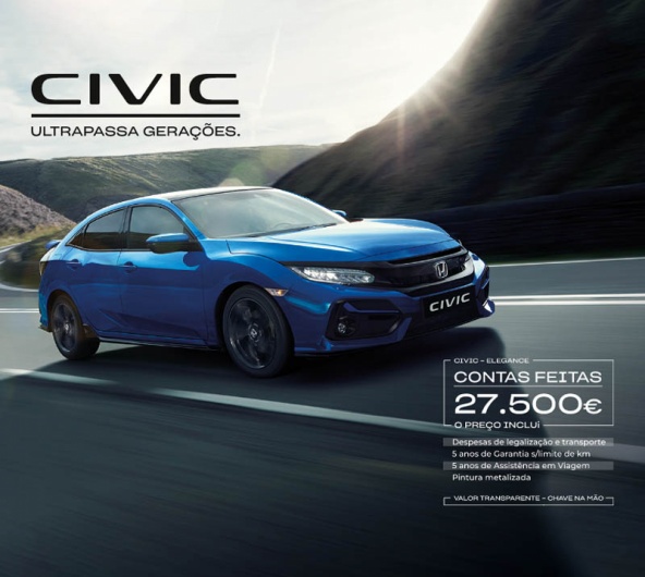 Novo Honda Civic Ultrapassa Gerações - Desde 27500€