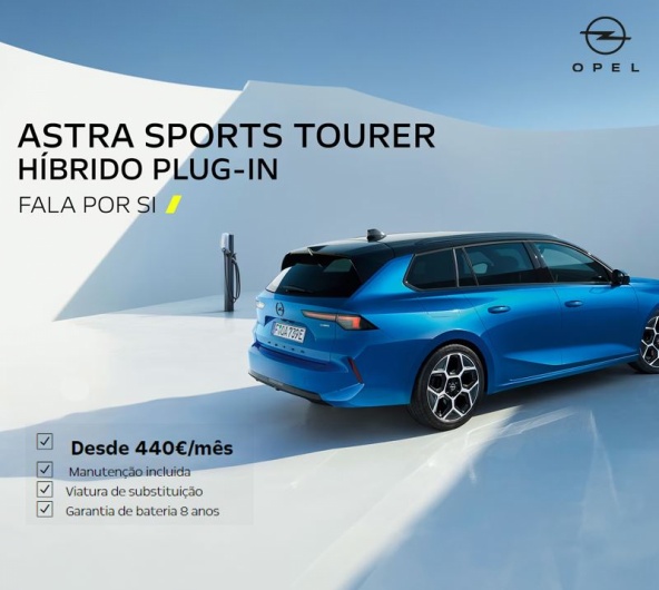 Novo Opel Astra Sports Tourer Híbrido Plug-in - Desde 420€/Mês