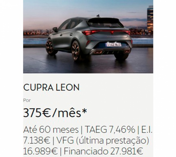 Campanha CUPRA Leon para Particulares a partir de 375/ms*