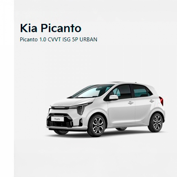 Kia Picanto Picanto 1.0 CVVT ISG 5P URBAN Desde: 159€ Mês Kia Picanto Picanto 1.0 CVVT ISG 5P URBAN Desde: 159€ Mês