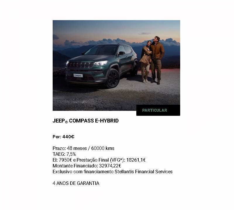 JEEP® COMPASS E-HYBRID Por: 440€ JEEP® COMPASS E-HYBRID Por: 440€