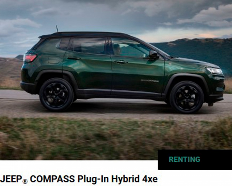 JEEP® COMPASS Plug-In Hybrid 4xe DESDE 290€/MÊS+IVA JEEP® COMPASS Plug-In Hybrid 4xe DESDE 290€/MÊS+IVA