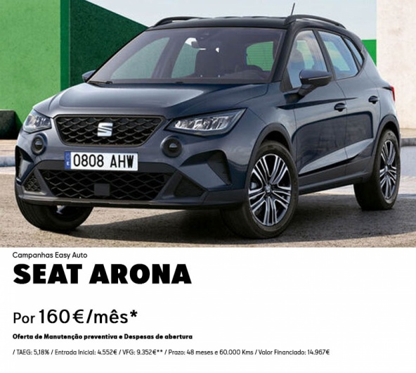 SEAT Arona Easy Auto - Por 160€/Mês
