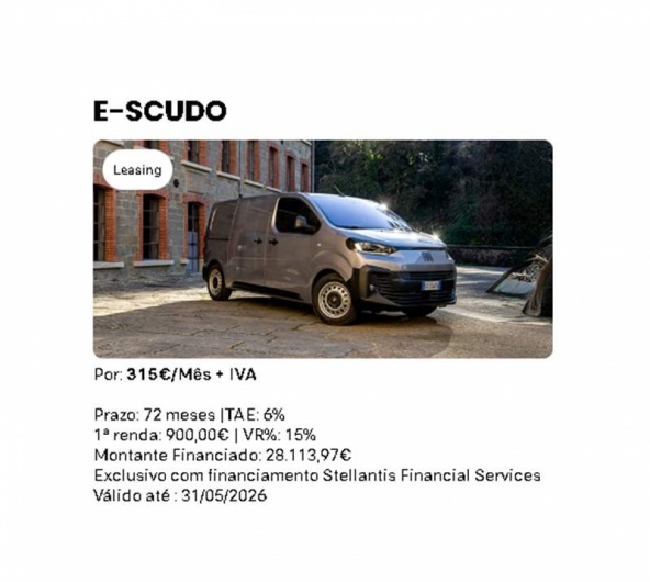 Leasing E-SCUDO Por: 315�/M�s + IVA