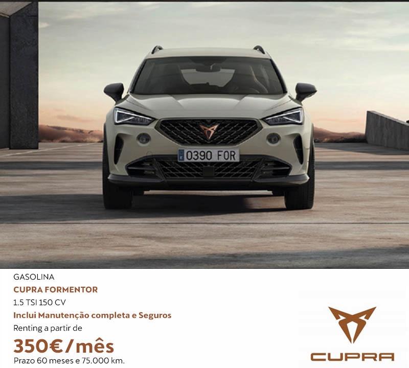 Cupra Formentor - Renting a partir de 350€/Mês Cupra Formentor - Renting a partir de 350€/Mês