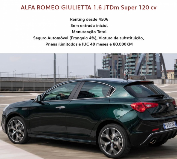 ALFA ROMEO GIULIETTA RENTING DESDE 450€ ALFA ROMEO GIULIETTA RENTING DESDE 450€