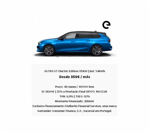 ASTRA ST Electric Edition 115kW | Bat. 54kWh Desde 359� / m�s*
