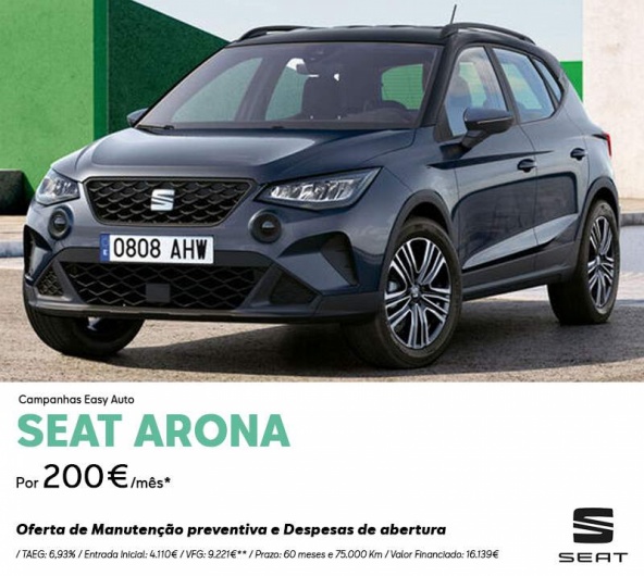 SEAT Arona Easy Auto - Por 200€/Mês