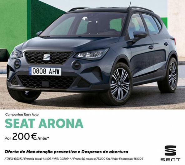 SEAT Arona Easy Auto - Por 200€/Mês SEAT Arona Easy Auto - Por 200€/Mês