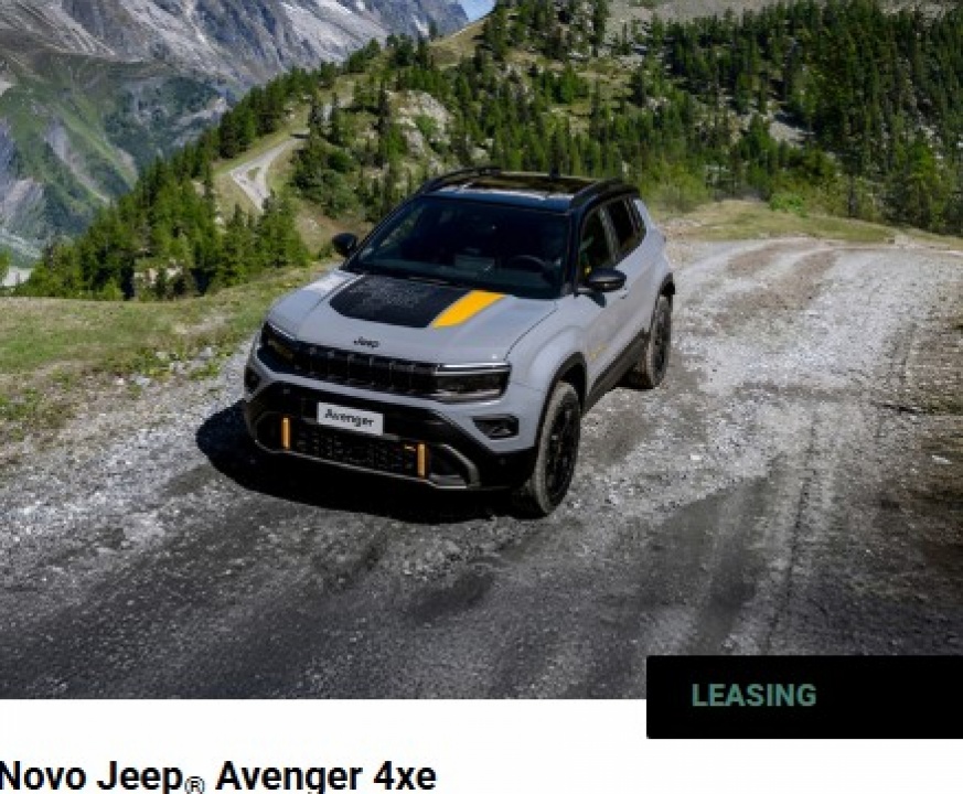 Novo Jeep® Avenger 4xe DESDE 375€/MÊS Novo Jeep® Avenger 4xe DESDE 375€/MÊS