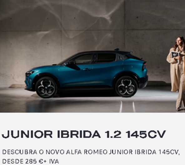 JUNIOR IBRIDA 1.2 145Cv DESCUBRA O NOVO ALFA ROMEO JUNIOR IBRIDA 145CV, DESDE 285 �+ IVA