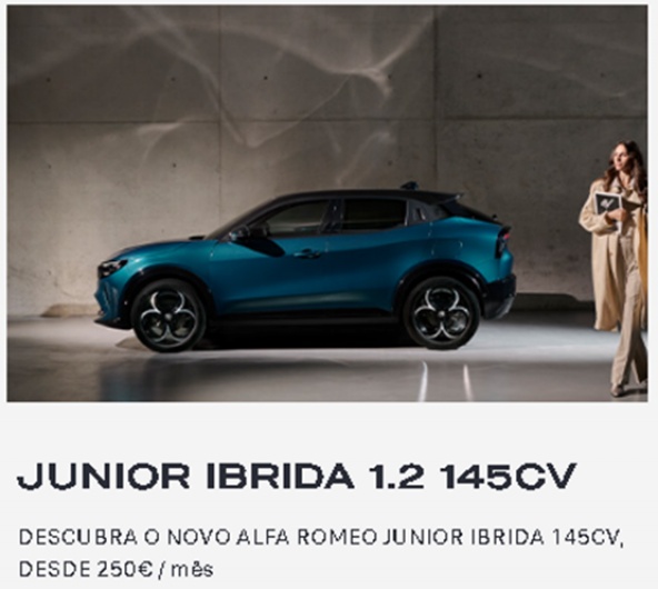 JUNIOR IBRIDA 1.2 145Cv DESCUBRA O NOVO ALFA ROMEO JUNIOR IBRIDA, DESDE 250�/ m�s*