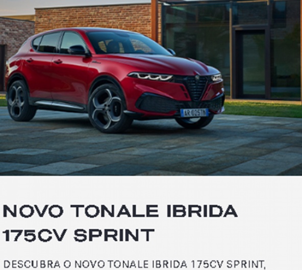 NOVO TONALE IBRIDA 175CV SPRINT DESCUBRA O NOVO TONALE IBRIDA 175CV SPRINT, DESDE 495�/M�S