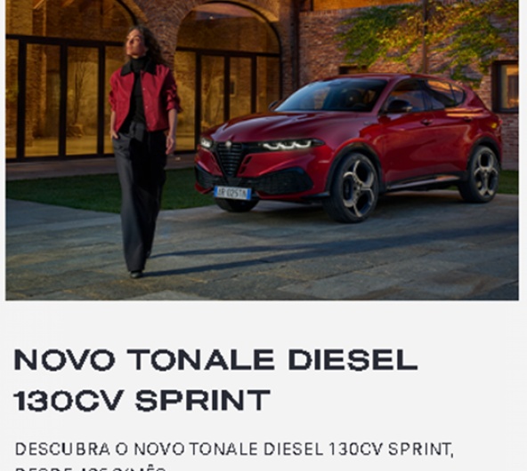 NOVO TONALE DIESEL 130CV SPRINT DESCUBRA O NOVO TONALE DIESEL 130CV SPRINT, DESDE 495�/M�S