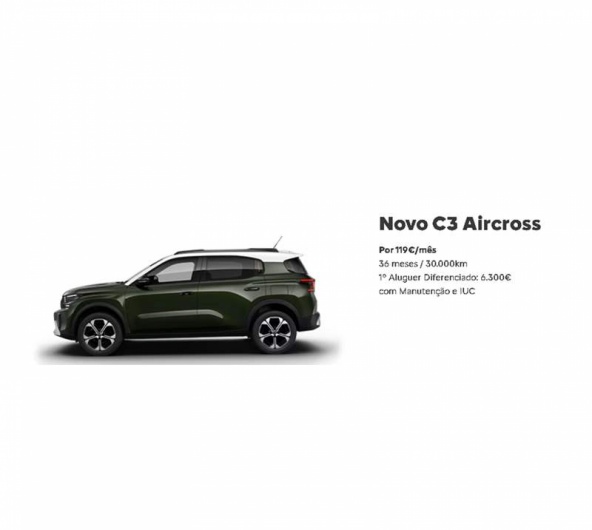 RENTING - Novo C3 Aircross Por 119€/mês RENTING - Novo C3 Aircross Por 119€/mês