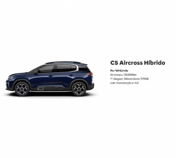 RENTING - C5 Aircross Híbrido Por 189€/mês RENTING - C5 Aircross Híbrido Por 189€/mês