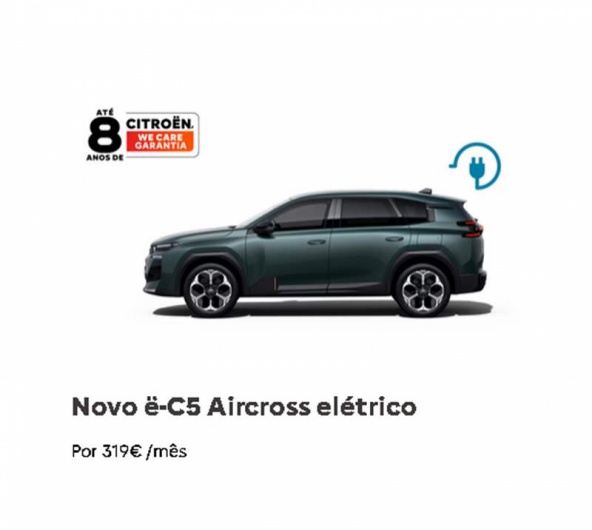 Novo �-C5 Aircross el�trico Por 319� /m�s*