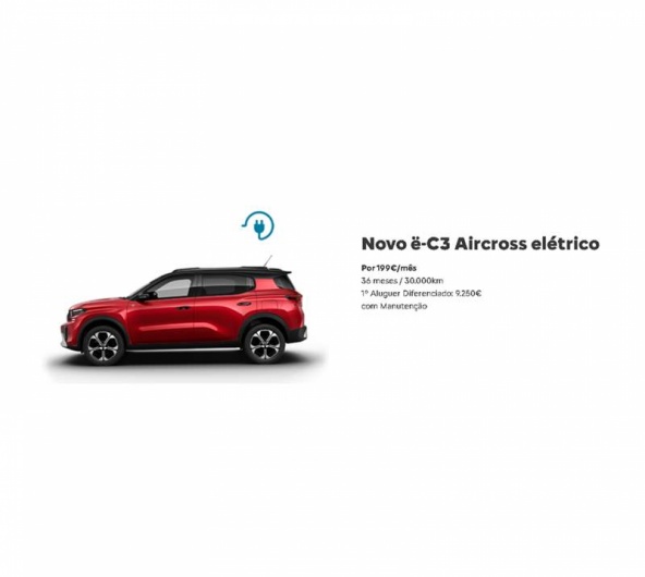 RENTING - Novo ë-C3 Aircross elétrico Por 199€/mês RENTING - Novo ë-C3 Aircross elétrico Por 199€/mês