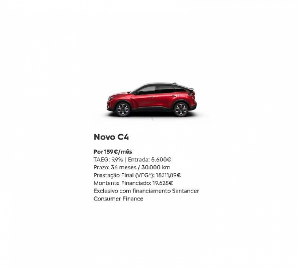 SIMPLY DRIVE - Novo C4 Por 159€/mês SIMPLY DRIVE - Novo C4 Por 159€/mês