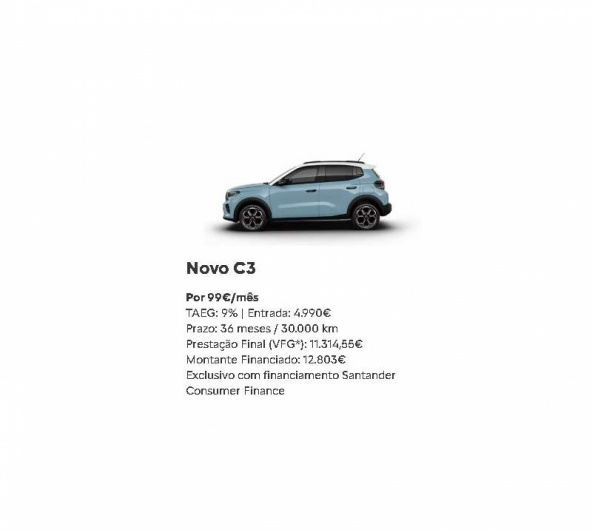 SIMPLY DRIVE - Novo C3 Por 99€/mês SIMPLY DRIVE - Novo C3 Por 99€/mês