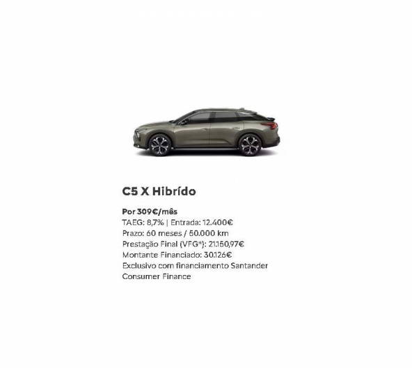 SIMPLY DRIVE - C5 X Hibrído Por 309€/mês SIMPLY DRIVE - C5 X Hibrído Por 309€/mês