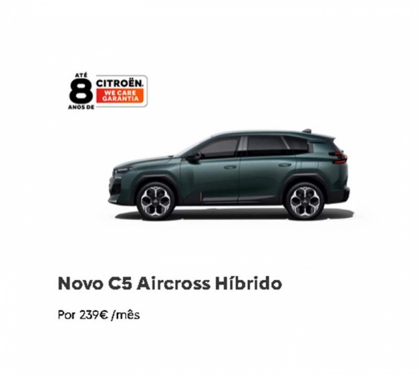 Novo C5 Aircross H�brido Por 239� /m�s*